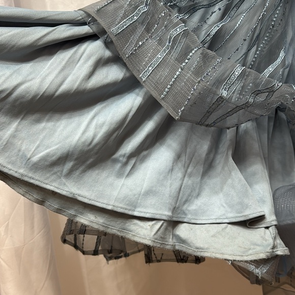 Elegant Blue Gray Evening Gown - Picture 9 of 9